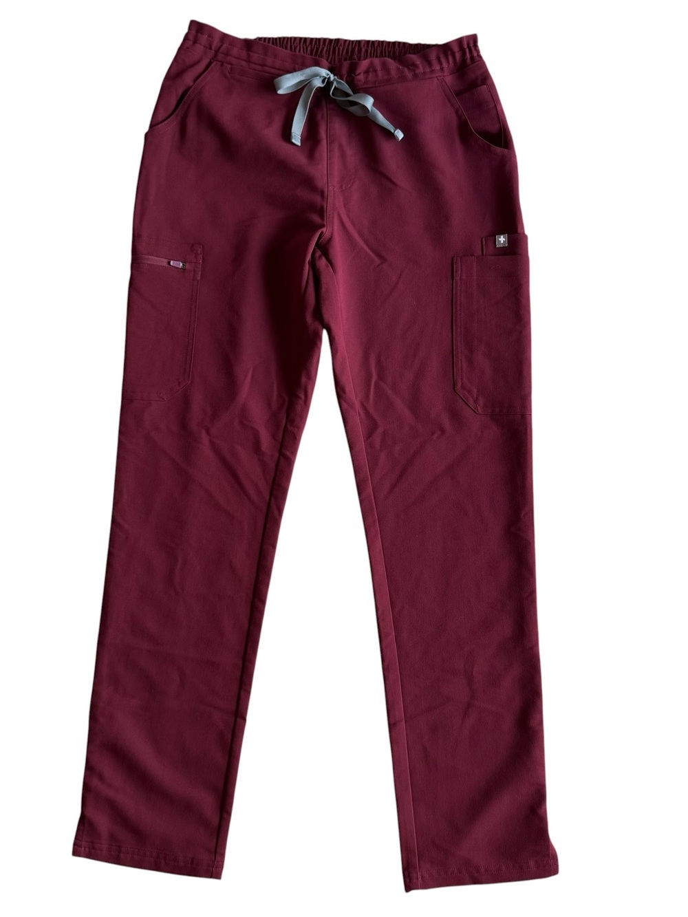 FIGS Livingston Basic Straight Leg Scrub Pants Burgundy Wine Women’s Size Small